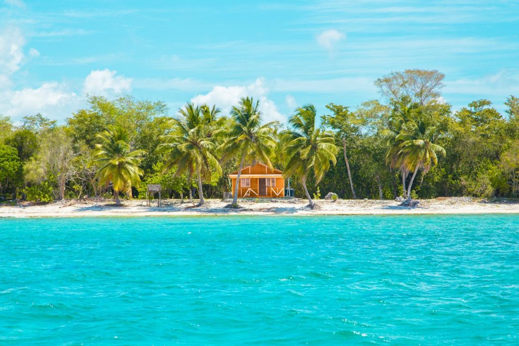 A house on the beach on a Caribbean island